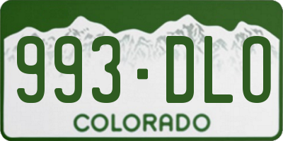 CO license plate 993DLO