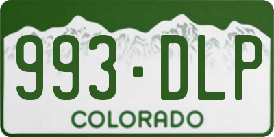 CO license plate 993DLP