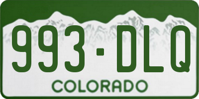 CO license plate 993DLQ