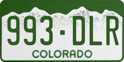 CO license plate 993DLR