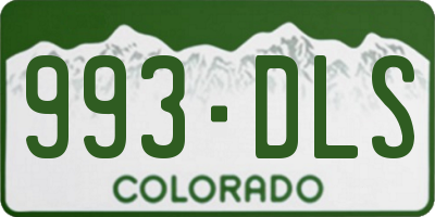 CO license plate 993DLS