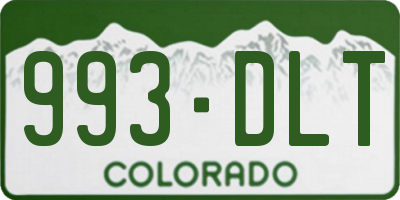 CO license plate 993DLT
