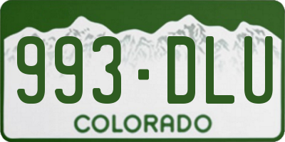 CO license plate 993DLU