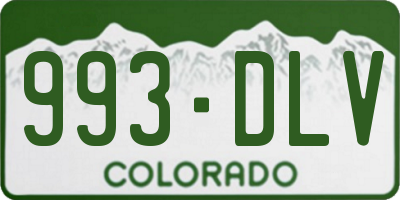 CO license plate 993DLV