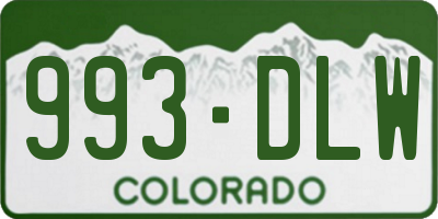 CO license plate 993DLW