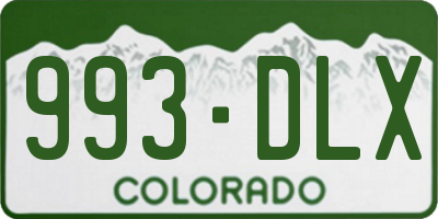 CO license plate 993DLX