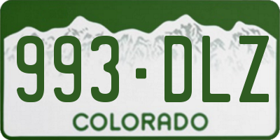 CO license plate 993DLZ