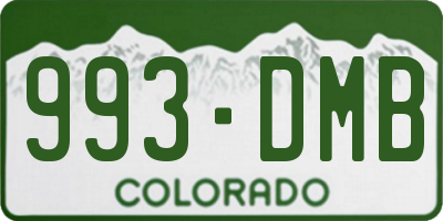 CO license plate 993DMB