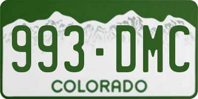 CO license plate 993DMC