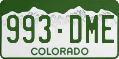 CO license plate 993DME