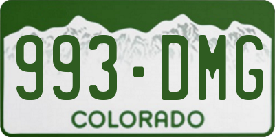 CO license plate 993DMG