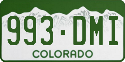 CO license plate 993DMI