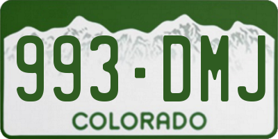 CO license plate 993DMJ