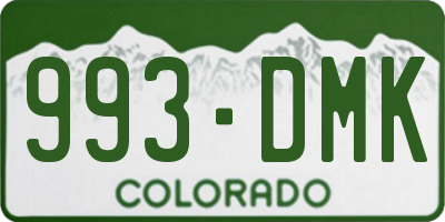 CO license plate 993DMK