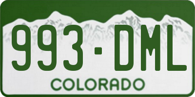 CO license plate 993DML