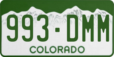 CO license plate 993DMM