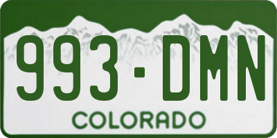 CO license plate 993DMN