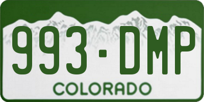 CO license plate 993DMP