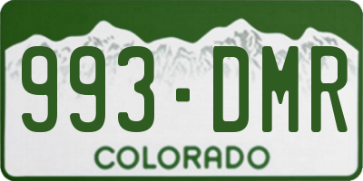 CO license plate 993DMR