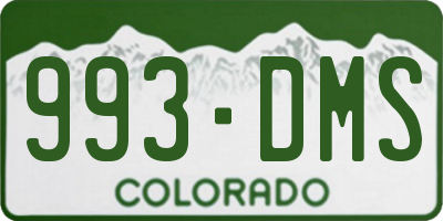 CO license plate 993DMS