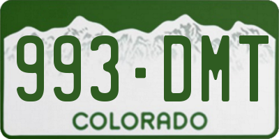 CO license plate 993DMT
