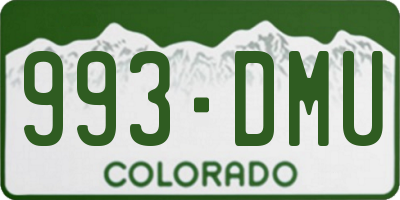 CO license plate 993DMU
