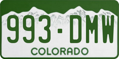 CO license plate 993DMW