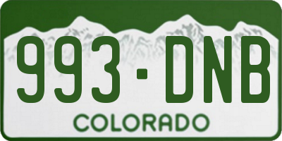 CO license plate 993DNB
