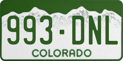 CO license plate 993DNL