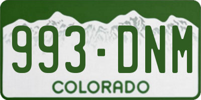 CO license plate 993DNM