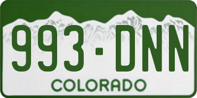 CO license plate 993DNN