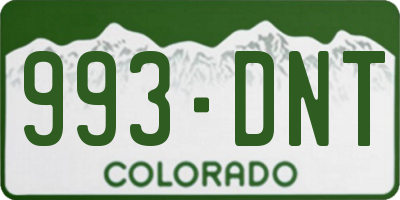 CO license plate 993DNT