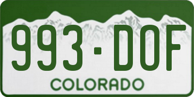 CO license plate 993DOF