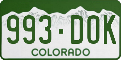 CO license plate 993DOK