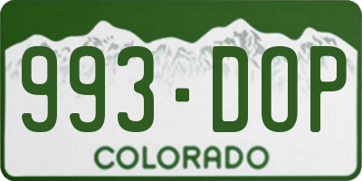 CO license plate 993DOP
