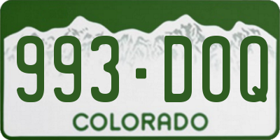 CO license plate 993DOQ