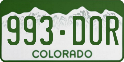 CO license plate 993DOR