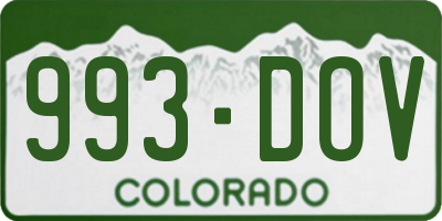 CO license plate 993DOV
