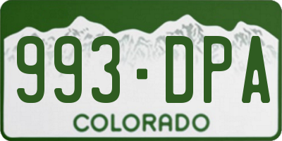 CO license plate 993DPA