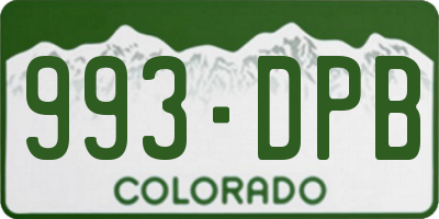 CO license plate 993DPB