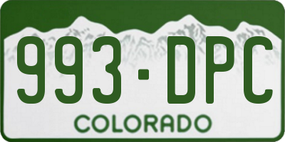CO license plate 993DPC