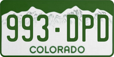 CO license plate 993DPD