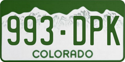 CO license plate 993DPK