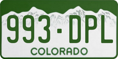 CO license plate 993DPL