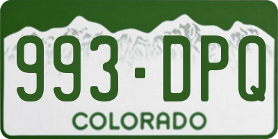 CO license plate 993DPQ