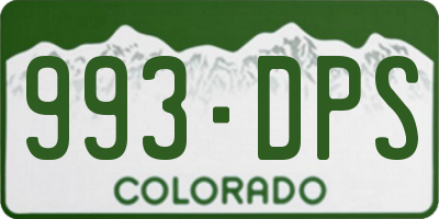 CO license plate 993DPS