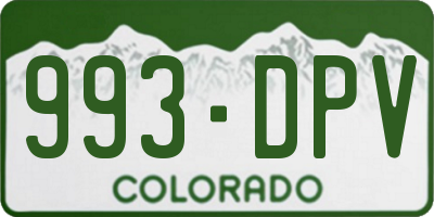 CO license plate 993DPV