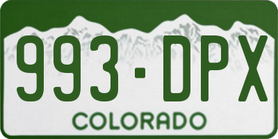 CO license plate 993DPX