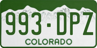 CO license plate 993DPZ