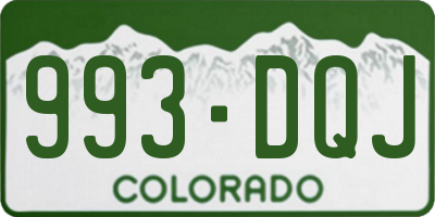 CO license plate 993DQJ
